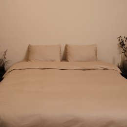 Housse de coussin - Satin de coton 400 fils au pouce - Beige S'il vous plaît !