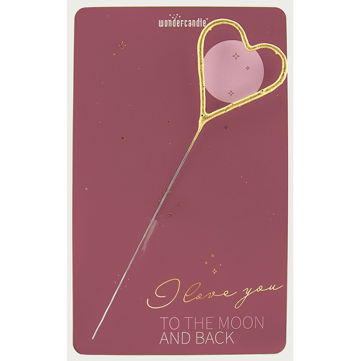 I love you to the Moon and back rosa Classic Wondercard