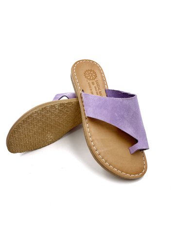 Lila dames bruiloft lederen sandalen, Griekse handgemaakte zomersandalen, cadeau voor haar, leren sandaaldia's, Sandalmania damessandalen slip op