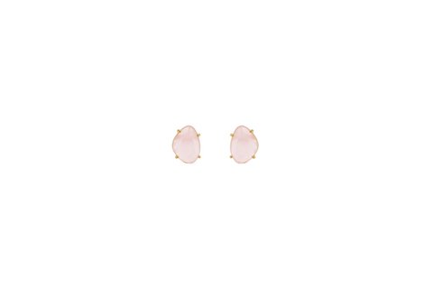 Classic gold stud earrings | Powder Pink