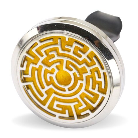 Diffusor voor auto Clip'Arôme - labyrint - in roestvrij staal met blotters - decoratief aromatherapie-accessoire - cadeau-idee