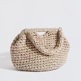 "Sassolino" håndlavet skuldertaske med vandtæt pose beige + crème