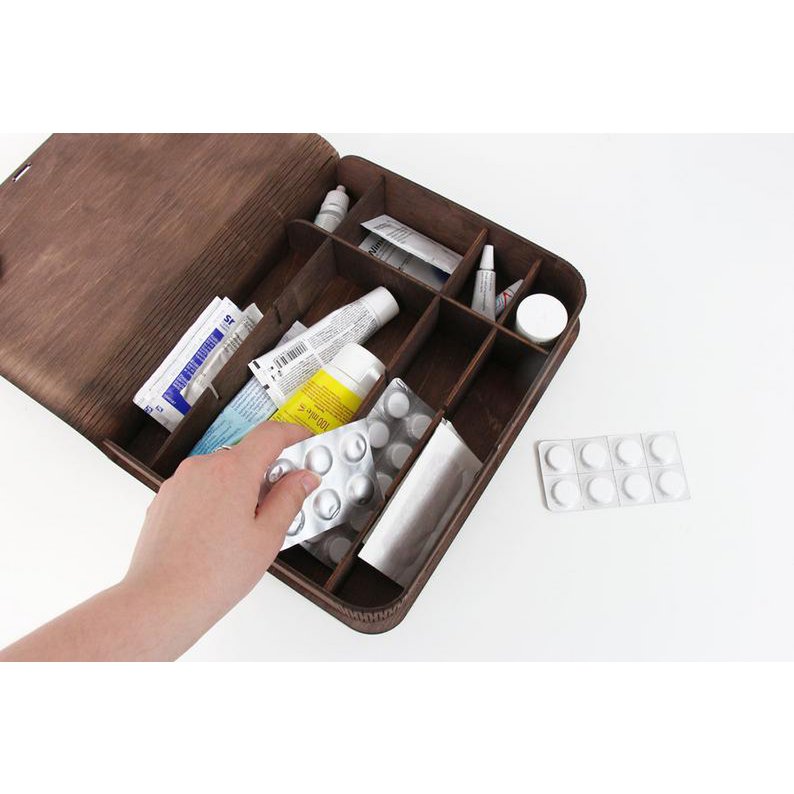 Holzkiste für Medizin
