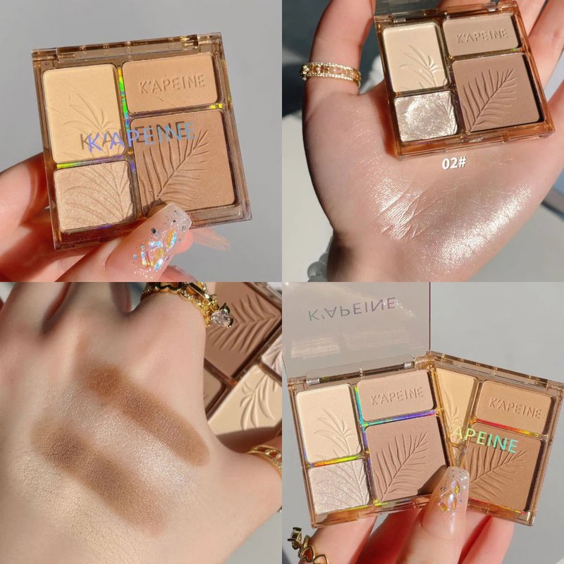 4 kleuren Markeerstift Contour 3D Facial Bronzer Cosmetische Verhelderende Beige Matte Hoogtepunten Palet Oogschaduw Neus Poeder Make-up