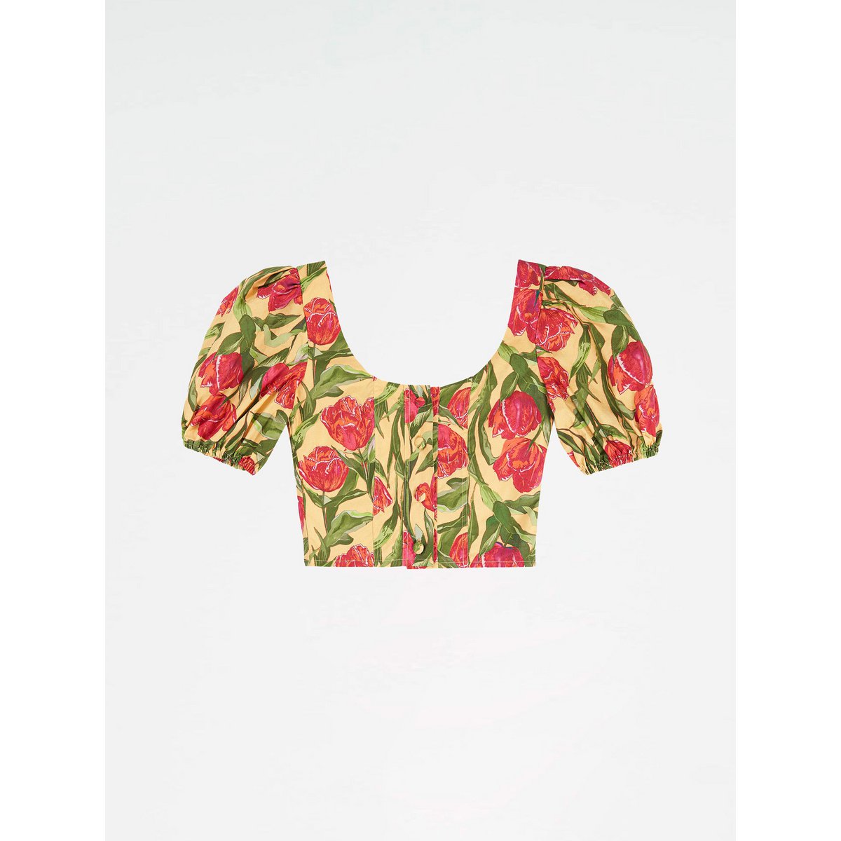 Zafira gele bloemenprint top