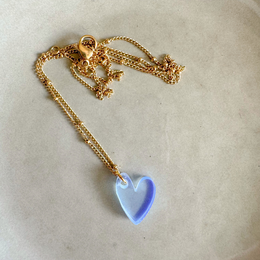 Ketting Lume Charms | Hjerte Neon Blå Guld