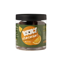 Kandiserede appelsinskal chokoladetrøfler gavekrukke 130g | Citrus chokolade