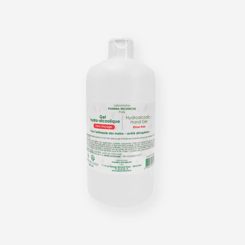 Hydroalcoholic Gel â€¢ 500ML â€¢ Fremstillet i Frankrig â€¢ Laboratoires Pharma-Recherche®