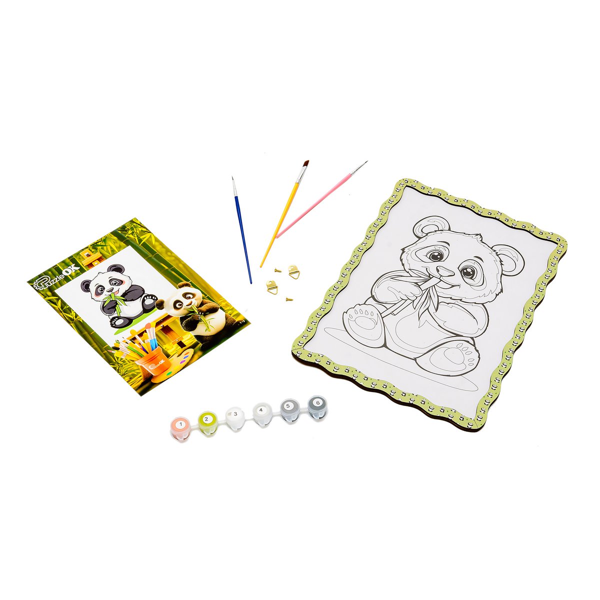 Panda Paint by Numbers Kit for Kids A4 Canvas