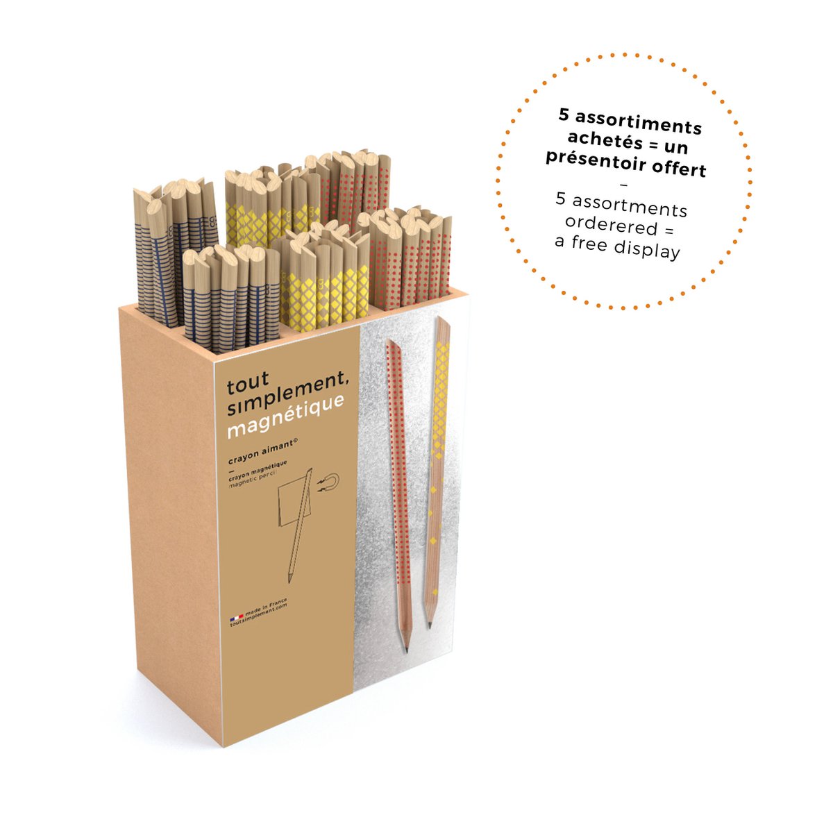 Assortment of 24 magnetic pencils - pattern