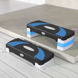 Aerobic stepper 3-stage height adjustable 80 x 31 x 20 cm black + gray