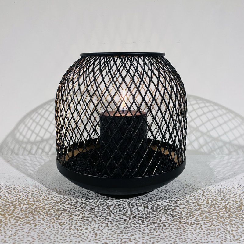 Black & Gold Grid Lantern