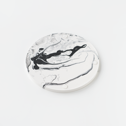Vide-poche rond en marbre blanc Jesmonite