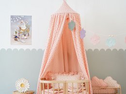 Dosel de muselina "Nomeolvides rosa"