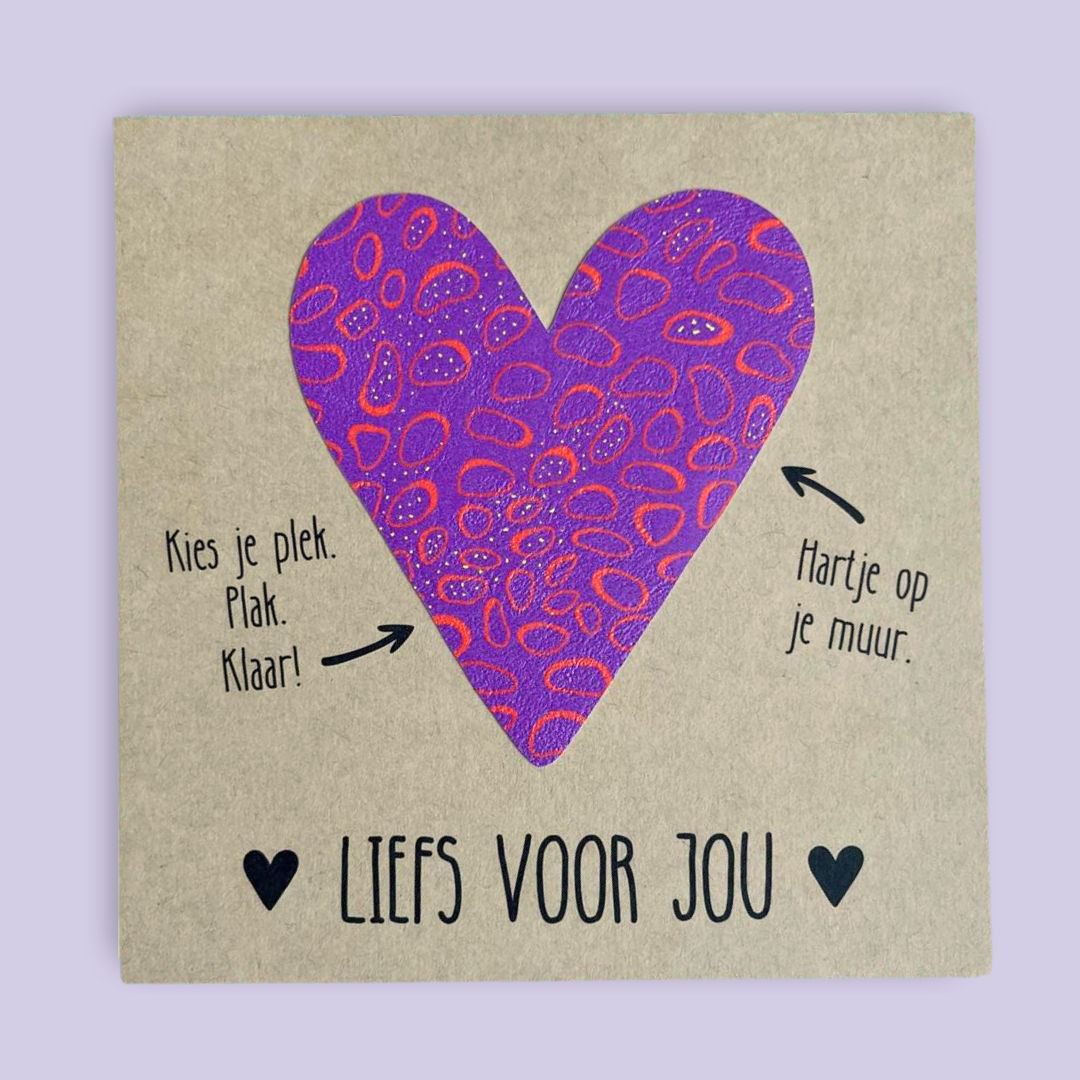 Muursticker hart *Liefs voor jou* (Purple heart)