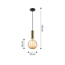 Home Sweet Home lampa wisząca brązowa Saga - - ściemnialna E27 bursztynowa