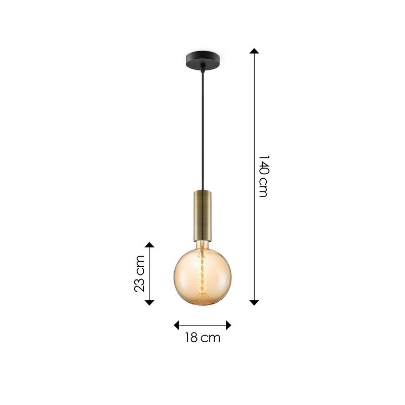 Home Sweet Home lampa wisząca brązowa Saga - - ściemnialna E27 bursztynowa