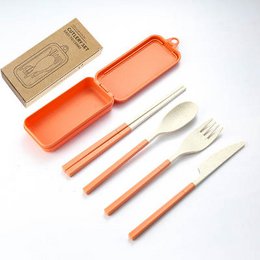 Kit posate staccabili e portatili - con custodia - 8 colori disponibili