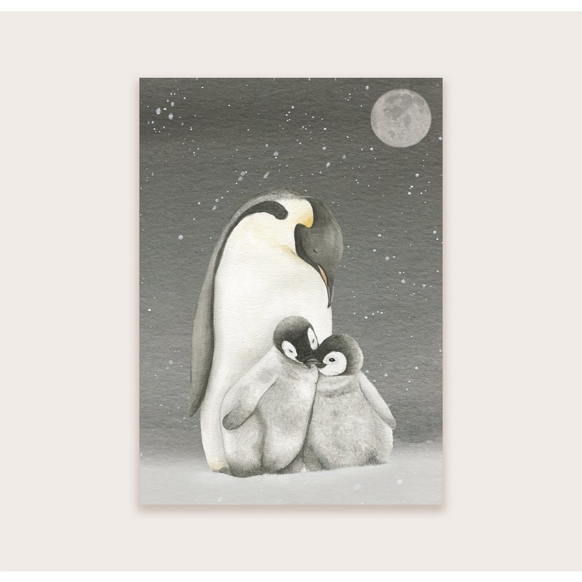 Pinguini da cartolina scuri