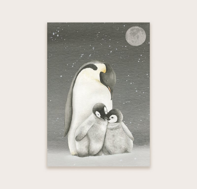 Pinguini da cartolina scuri