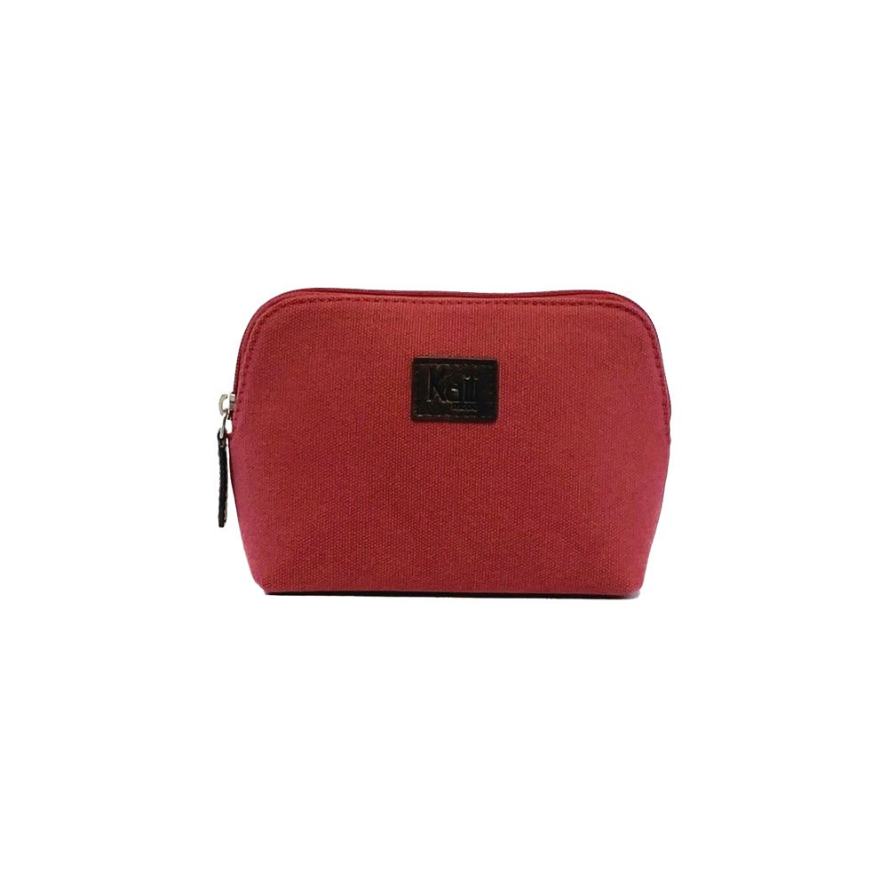 K0026XB | Cartera de Mano para Mujer en Lona/Cuero Verdadero Plena Flor Volanata - Color Burdeos/Marrón Oscuro. Cierre con cremallera. Dimensiones: 17 x 13 x 6,5 cm - Embalaje: Bolsa Tnt