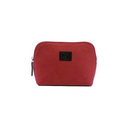 K0026XB | Pochette for Woman in Canvas/Genuine Full Grain Volanata Leather - Color Bordeaux/Dark Brown. Zip closure. Dimensions: 17 x 13 x 6.5 cm - Packaging: Tnt bag