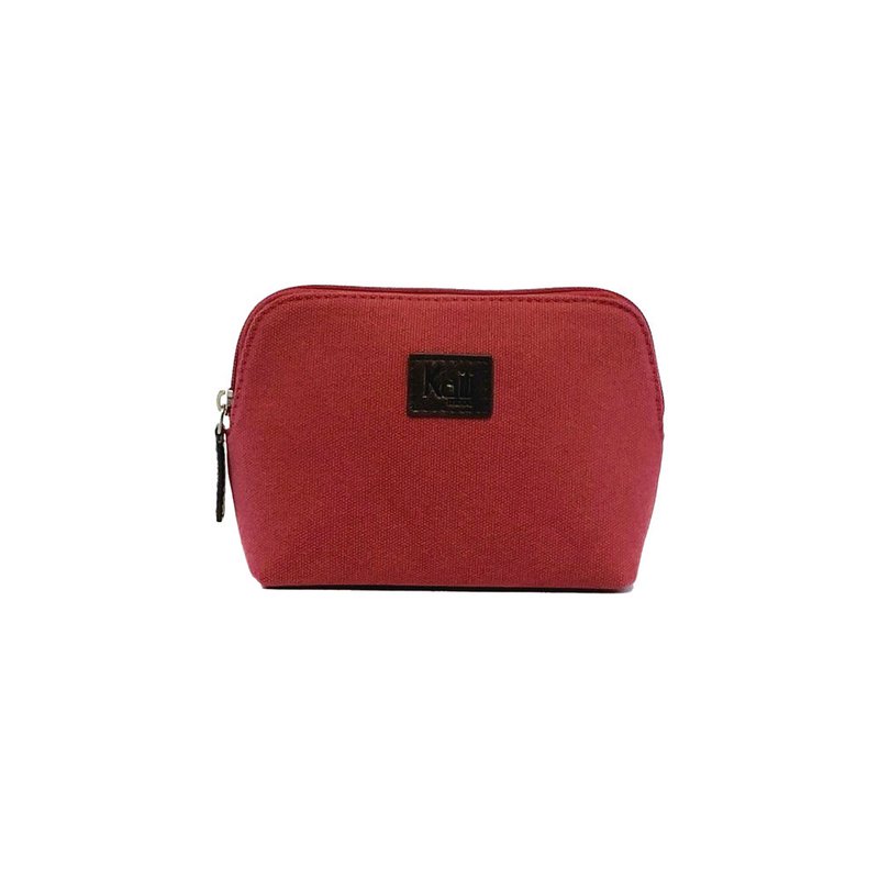 K0026XB | Pochette for Woman in Canvas/Genuine Full Grain Volanata Leather - Color Bordeaux/Dark Brown. Zip closure. Dimensions: 17 x 13 x 6.5 cm - Packaging: Tnt bag