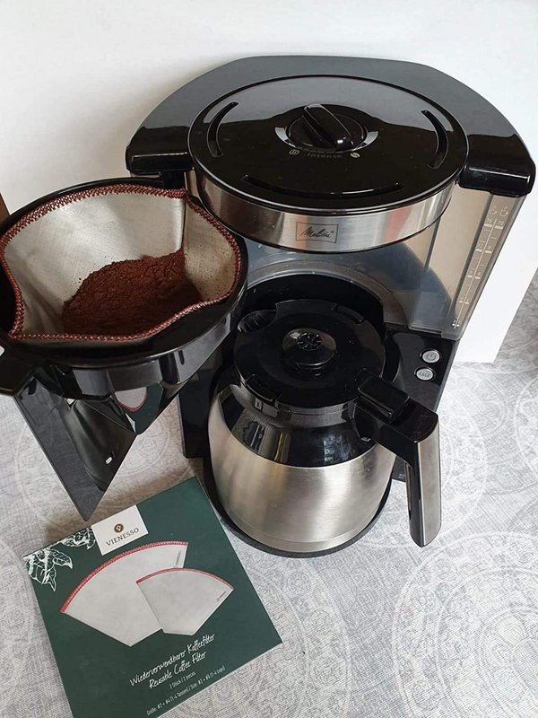 Genanvendeligt kaffefilter lavet af rustfrit stålnet - bæredygtige filterposer