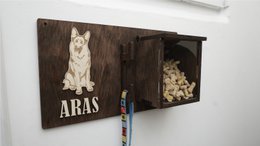 Dog leash holder, Wooden dog leash hanger