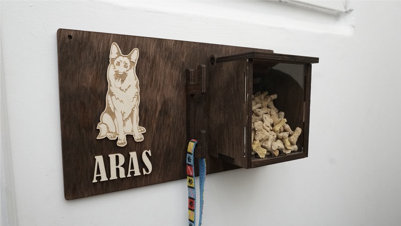 Dog leash holder, Wooden dog leash hanger