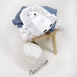 Black and white hedgehog comforter