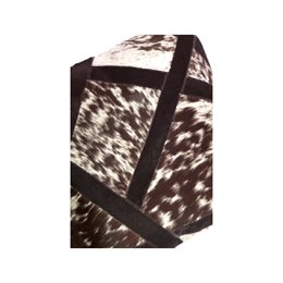 Housse de coussin en cuir de vachette graine de coton