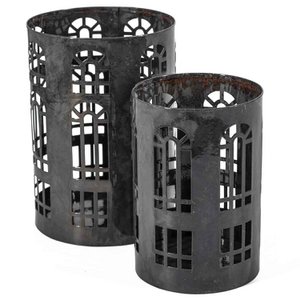 Set of 2 lanterns round blue