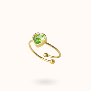 Augustus Birthstone Heart Ring - Peridot