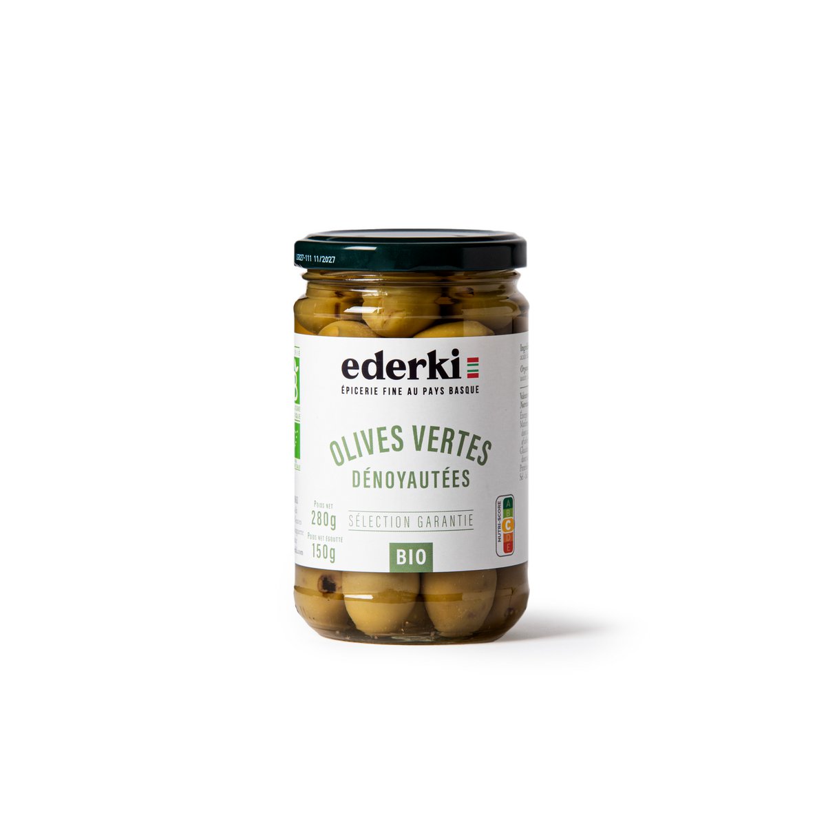Entsteinte grüne Bio-Oliven 280g