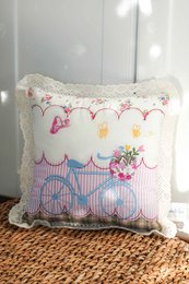 Petit coussin vélo 25x25 cm Isabelle Rose