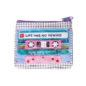 Mini portemonnee Cassettebandje Life has no rewind van gerecycled plastic