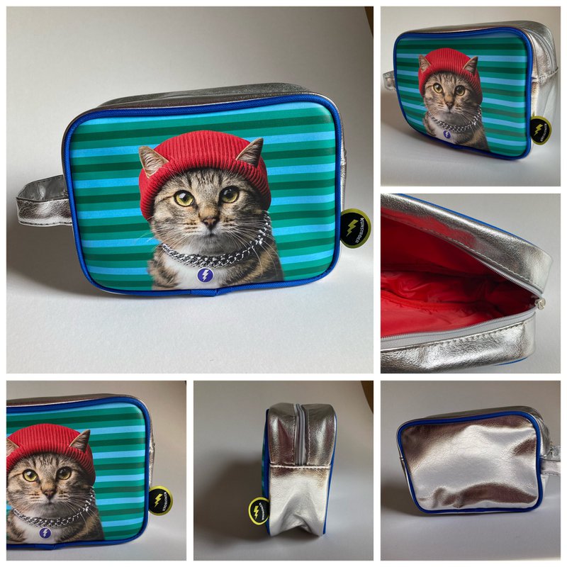 Toiletry bag Cat with red hat