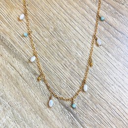 Halskæde Serena Amazonite Mother of Pearl