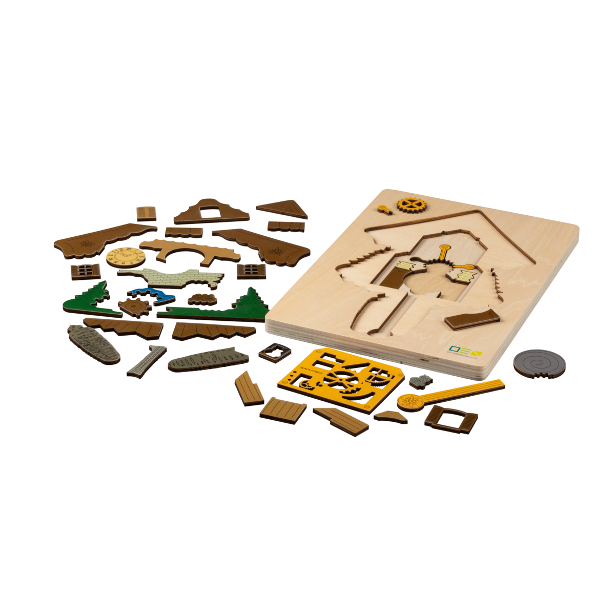 Doorkijkpuzzel: koekoeksklok uit het Zwarte Woud | Meerlaagse houten puzzel voor het hele gezin | Cadeau voor liefhebbers van het Zwarte Woud