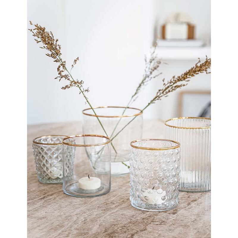 Storage Box Glass with Metal Golden Frame 21x33x9cm