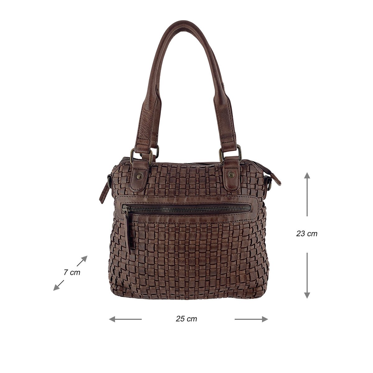 Umhängetasche aus geflochtenem und gewaschenem Leder in 4 Farben