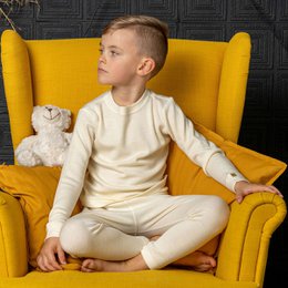 Ensemble manches longues enfant 250 Merino Natural
