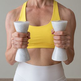 Fitness håndvægte hvid marmor 1 kg