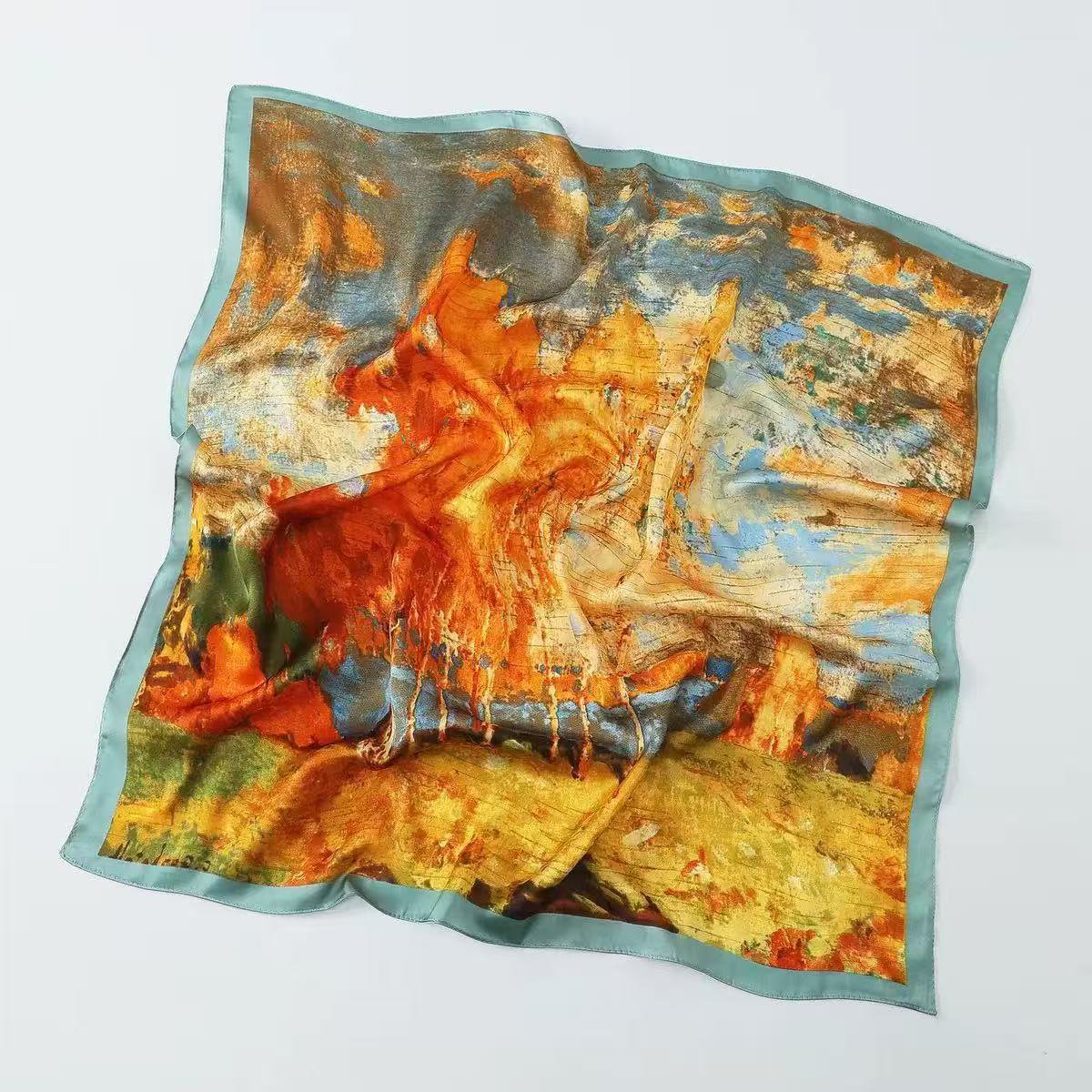 Flamboyante artistieke vierkante sjaal 70x70 Silk Touch Painting