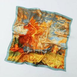 Flamboyante artistieke vierkante sjaal 70x70 Silk Touch Painting