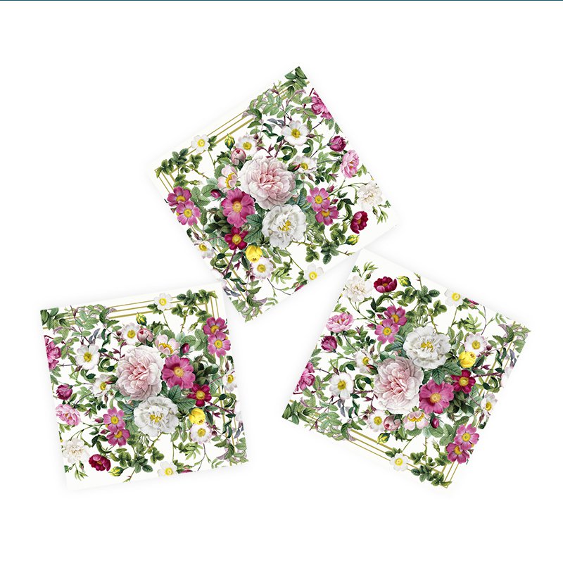 Napkins - Rose Flower Garden JL - FSC paper - Made in Europe