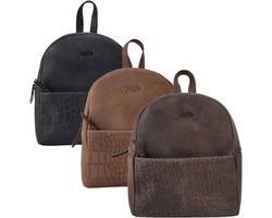 Rugzak dames met kroko print lichtbruin leer – Luxe leren backpack met krokodillenprint, een perfecte combinatie van stijl en functionaliteit voor dagelijks gebruik.