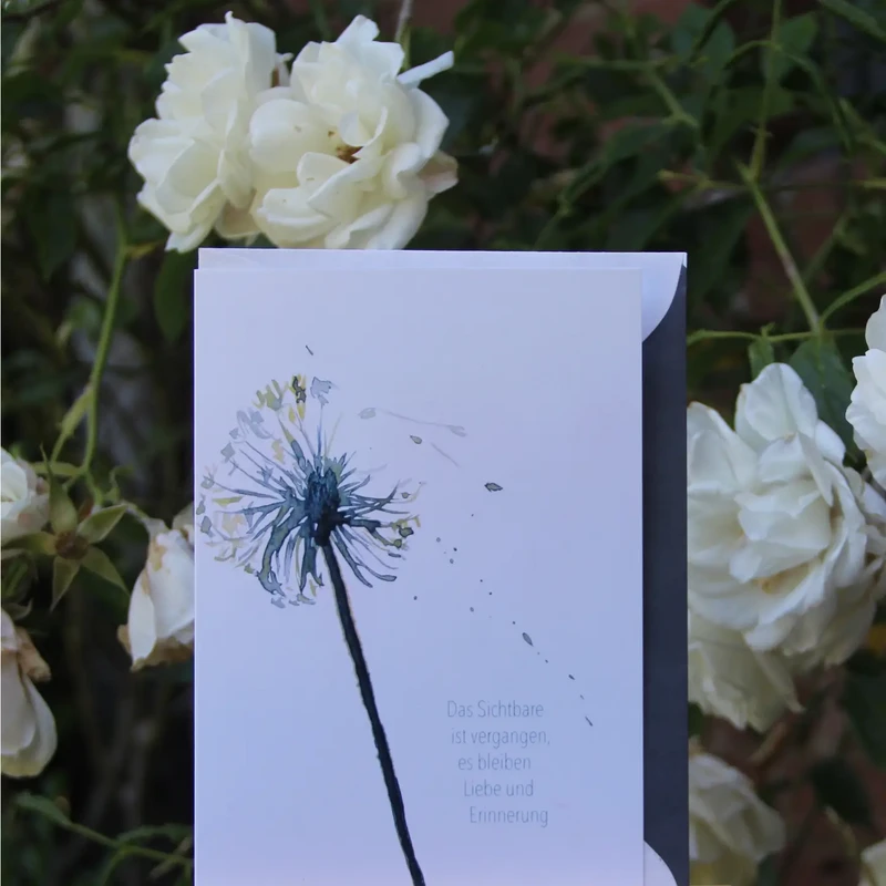 Watercolor sympathy card | Dandelion | Love and memory
