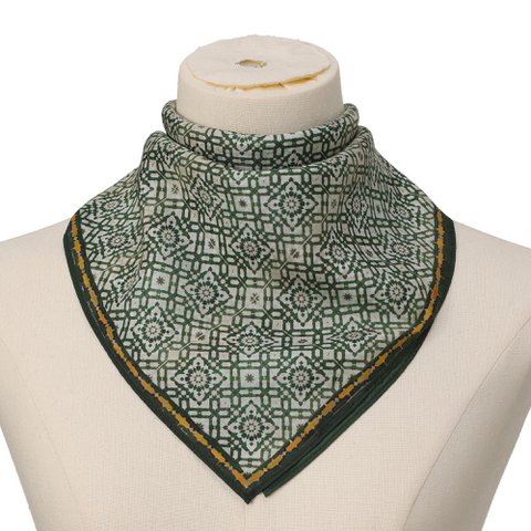 Green Silk Square Scarf Azahar